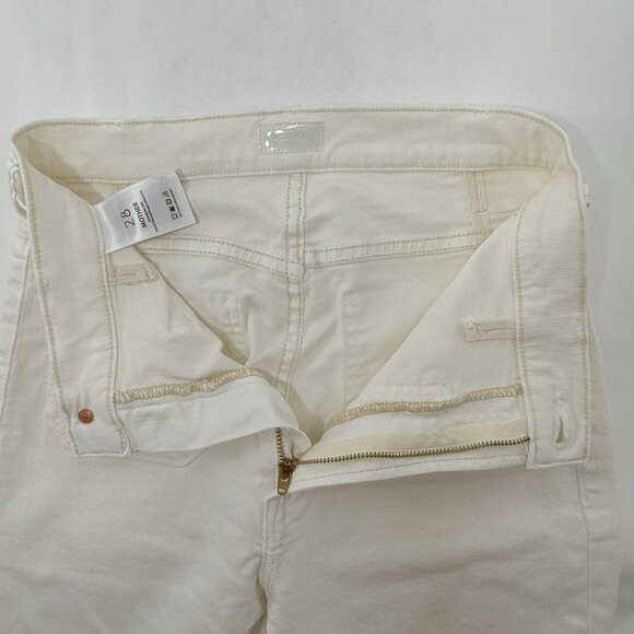 Mother Jeans Bootcut Wide Flared Pants Women Size 28 High Rise Cream Boho Retro - Picture 3 of 12